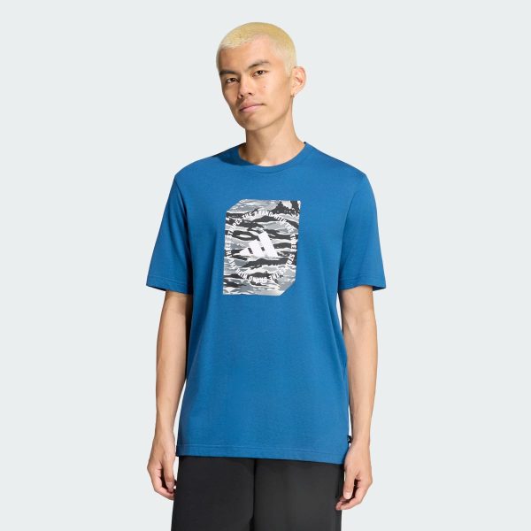 Áo Thun Adidas Graphic Rằn Ri Nam màu xanh da trời chính hãng BF365
