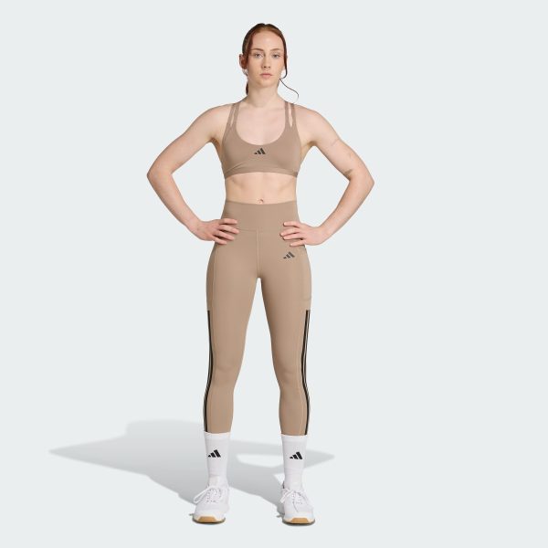 Quần bó tập luyện Adidas Dài 3 Sọc Optime Nữ