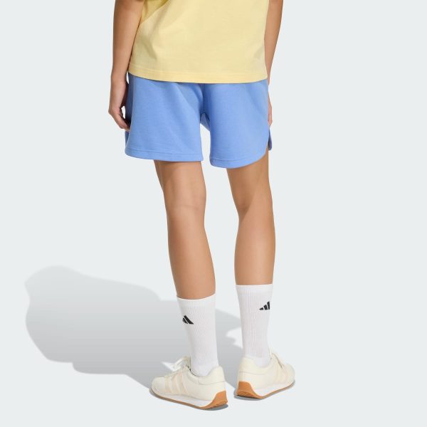 Quần Short Nỉ 3 Stripes Studio Nữ Xanh Dương