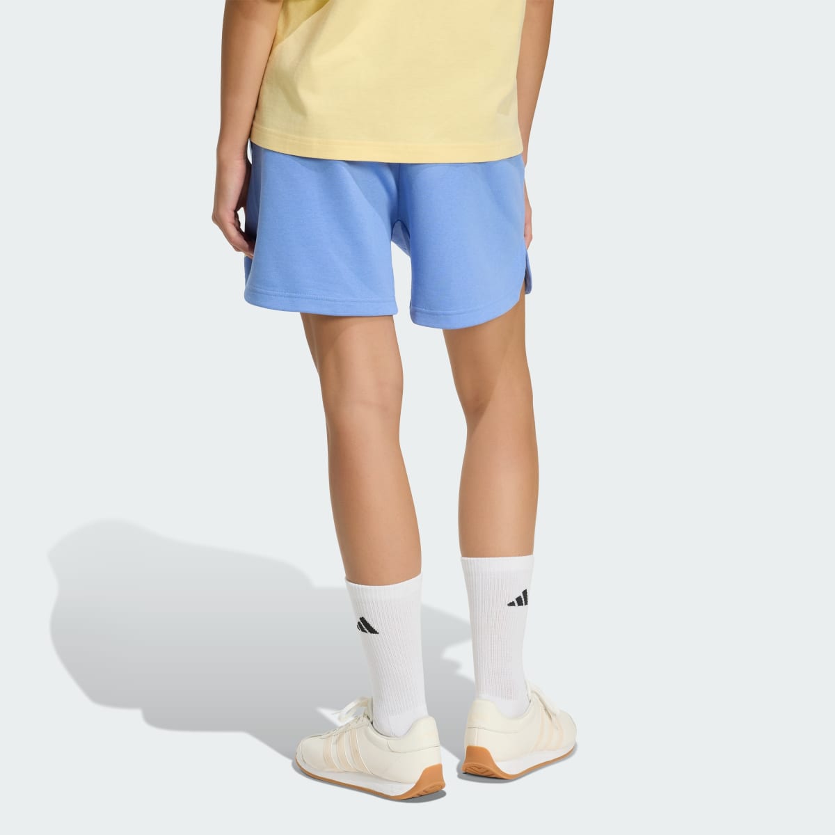 Quần Short Nỉ 3 Stripes Studio Nữ Xanh Dương