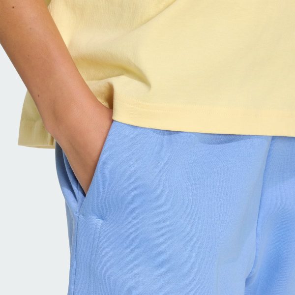 Quần Short Nỉ 3 Stripes Studio Nữ Xanh Dương