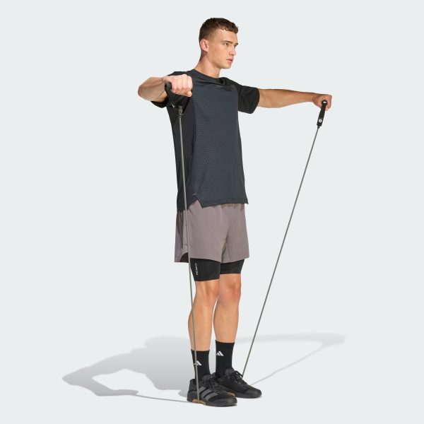 Quần Short 3 Gạch D4T PrimeLift Adidas Nam Màu Xám Than