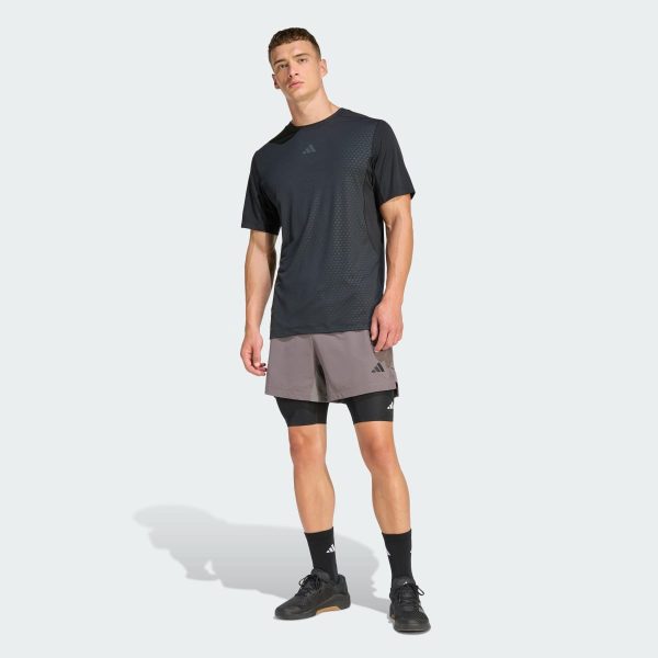 Quần Short 3 Gạch D4T PrimeLift Adidas Nam Màu Xám Than